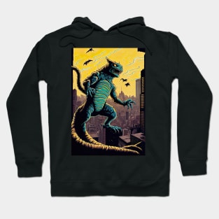 Giant Monster Cat attacking the city Hoodie